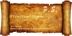 Pirnitzer Simon névjegykártya
